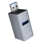 Hoco USB To (2x USB 2.0 + USB 3.0) Adapter HB54 - Metal Gray